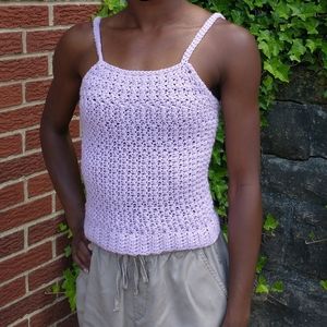 Handmade Crochet Tank Top - Lilac Purple